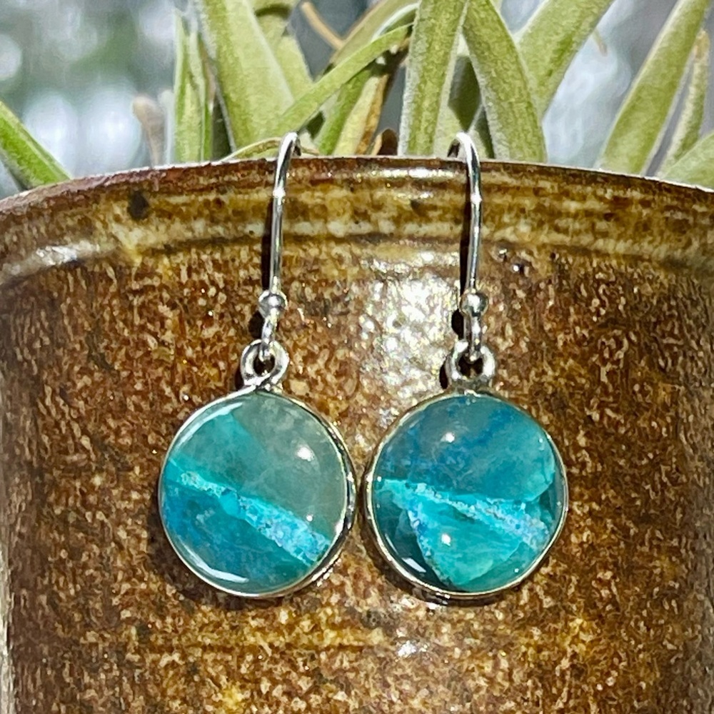 Rare Natural Quantum Quattro Sterling Silver Earrings